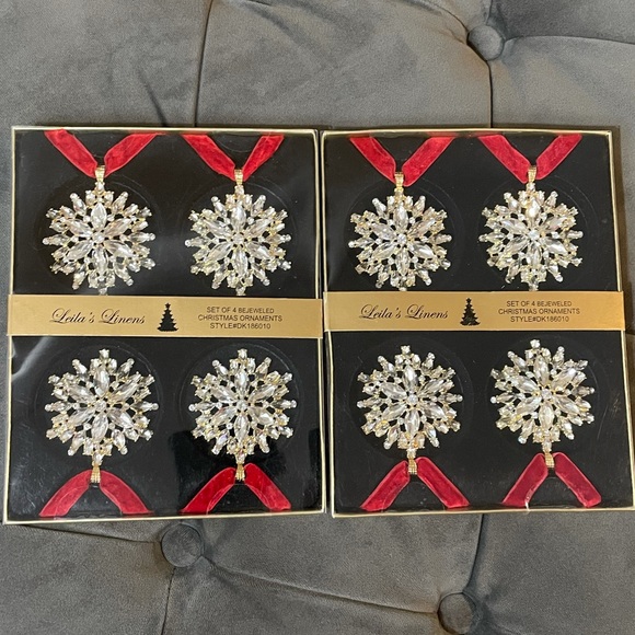 Set of 8 bejeweled Christmas ornaments - Picture 1 of 4